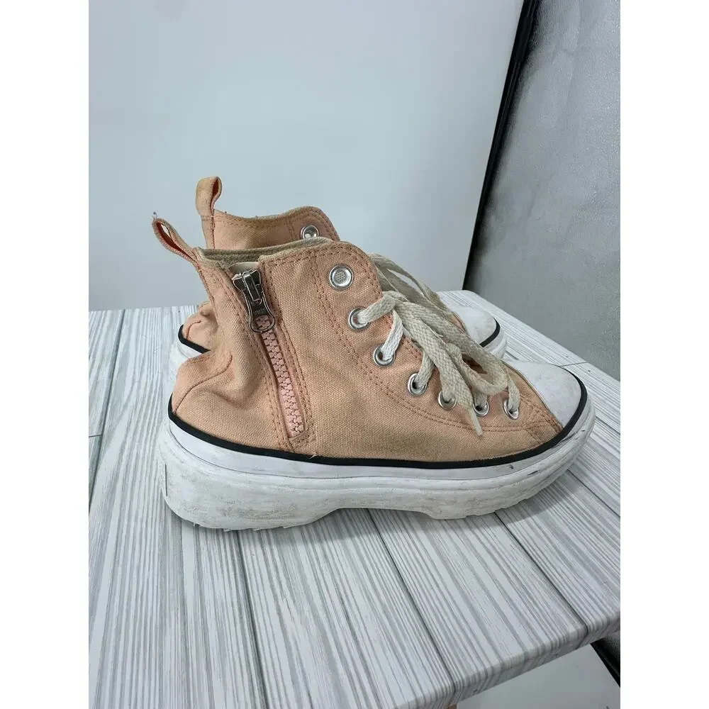 Converse Chuck Lugged Lift Hi Platform Sneaker Coral Canvas Kids‎ Size 4 A03968C